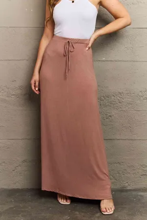 For The Day Full Size Flare Maxi Skirt in Chocolate