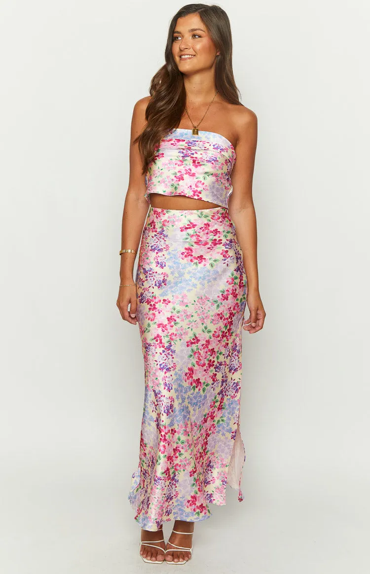 Genevieve Floral Print Maxi Skirt