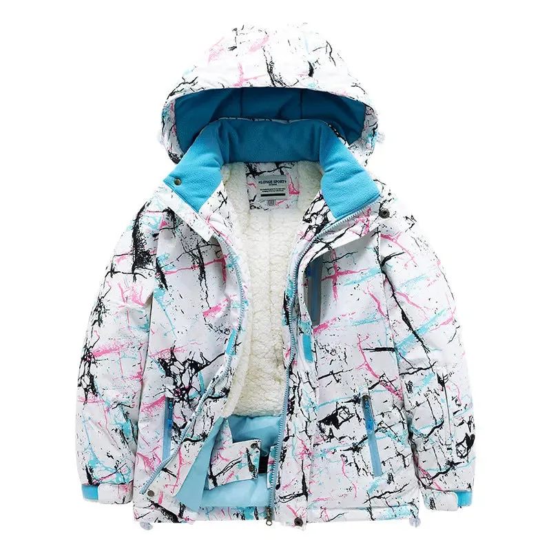 Girl Skiing Snowboarding Insulated Jacket