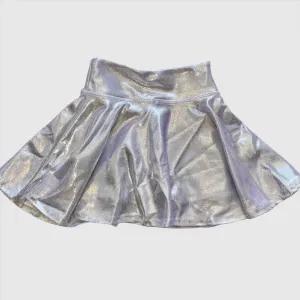 Girls Bottoms | Metallic Skort - Silver | Dori Creations