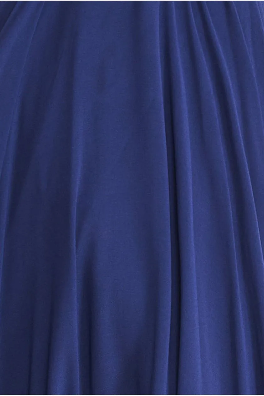 Goddiva Cowl Neck Chiffon Maxi Dress - Navy