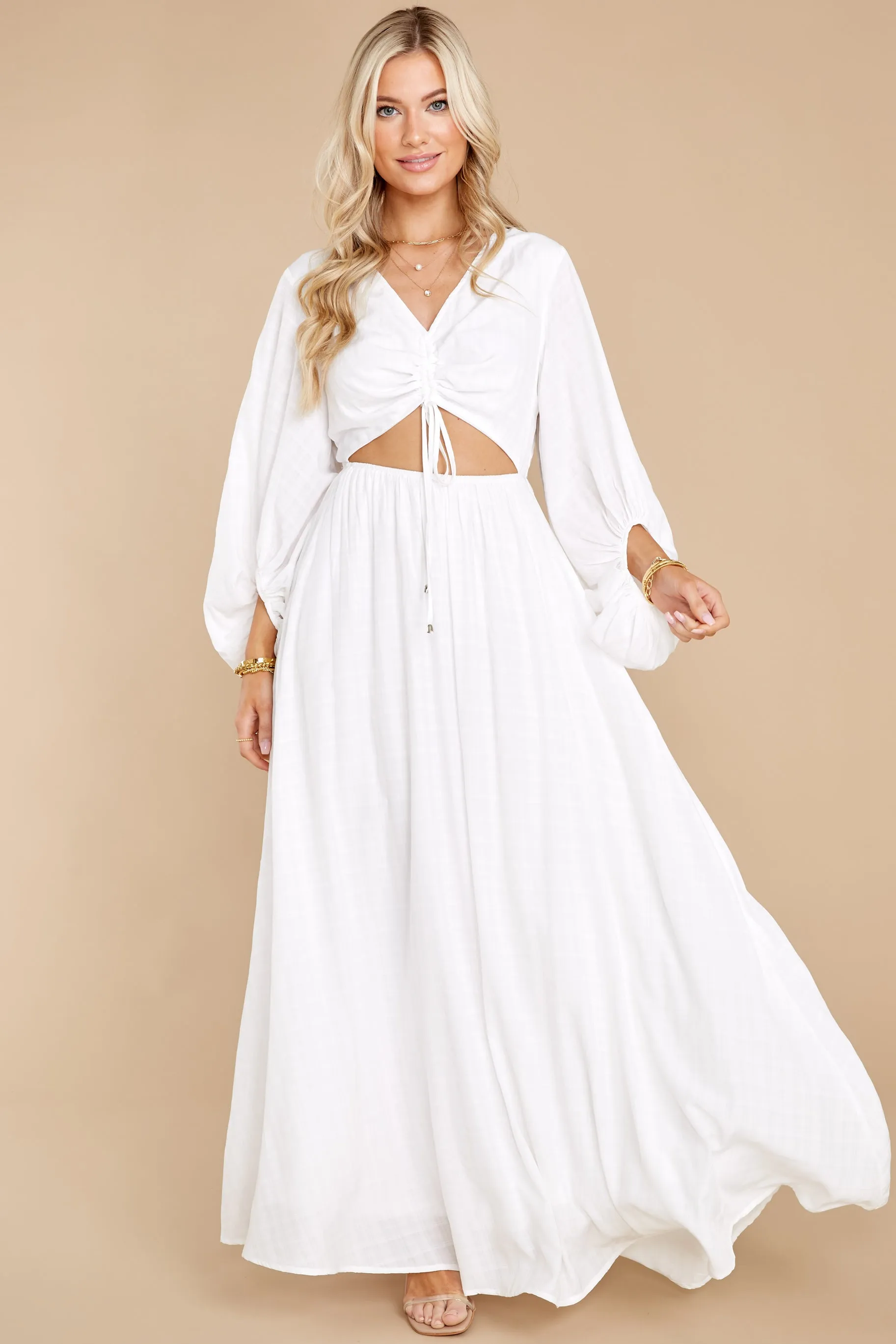 Going For This Off White Maxi Dress