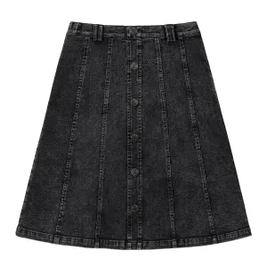 Graphite Button Skirt