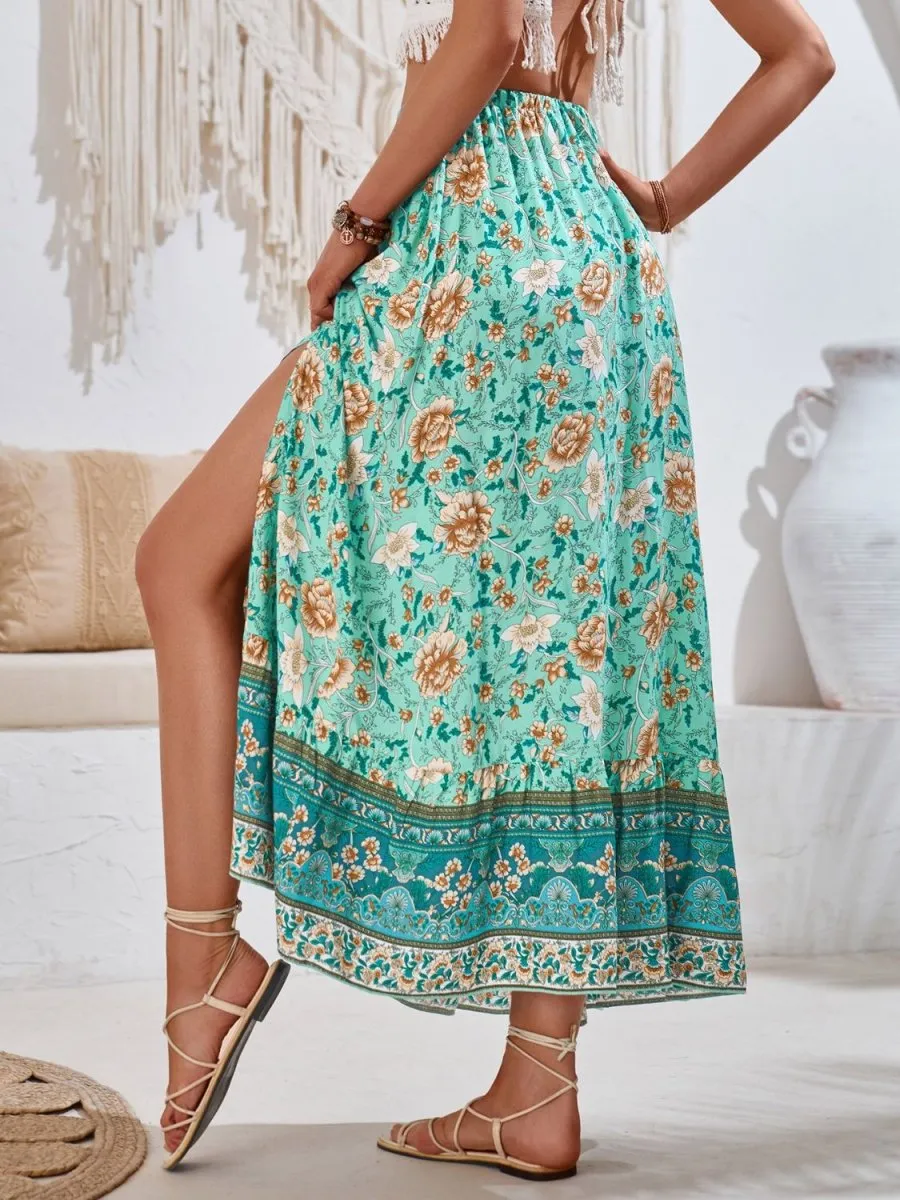 Gypsy Dream Boho Chic Floral Maxi Skirt