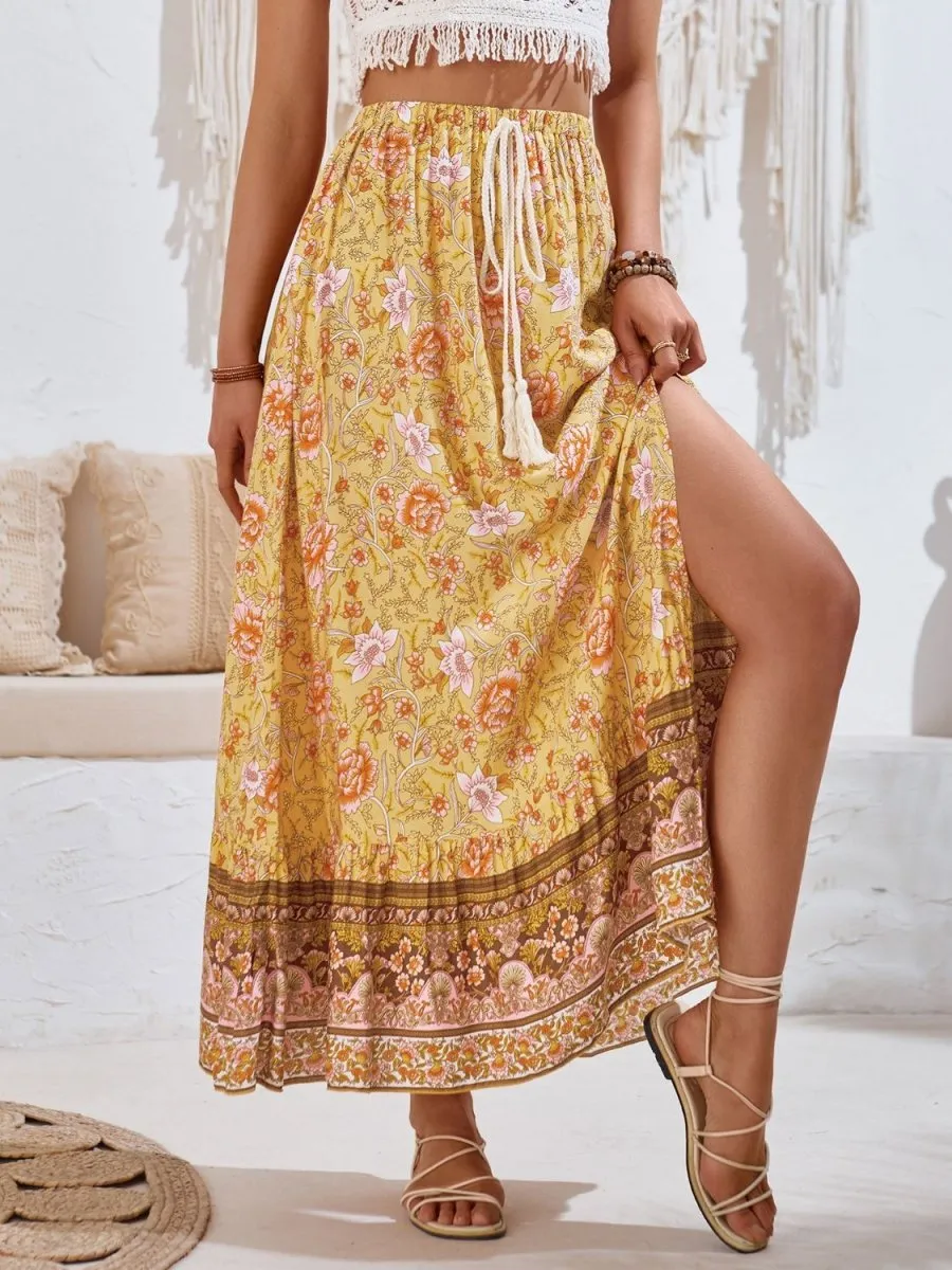 Gypsy Dream Boho Chic Floral Maxi Skirt