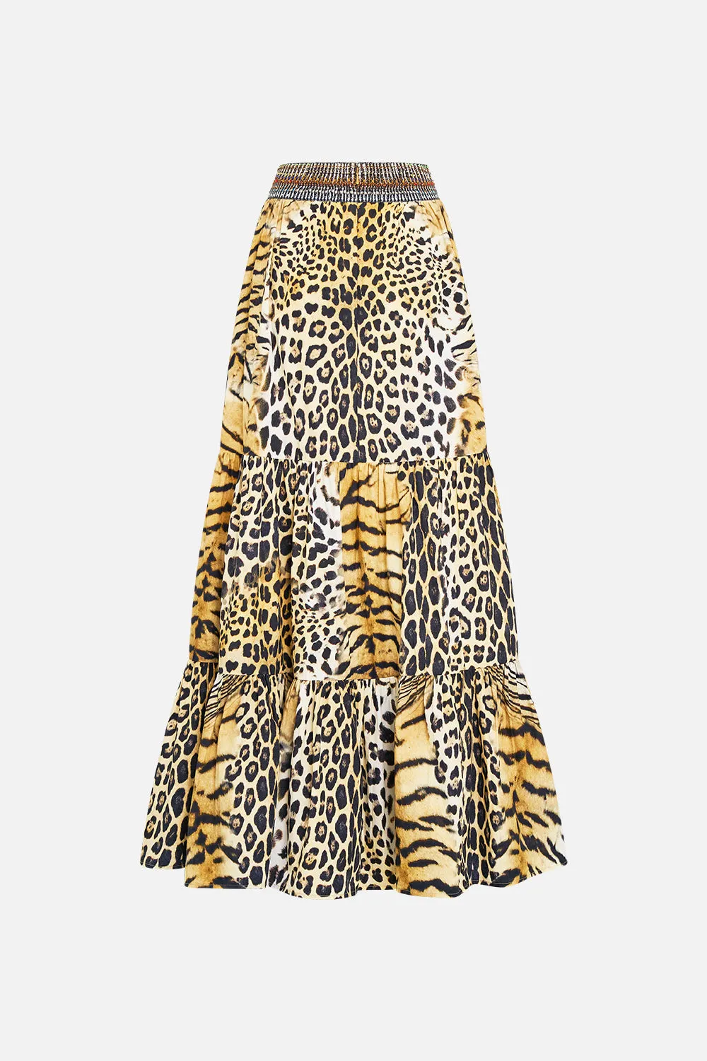 HIGH WAISTED TIERED SKIRT JAGUAR