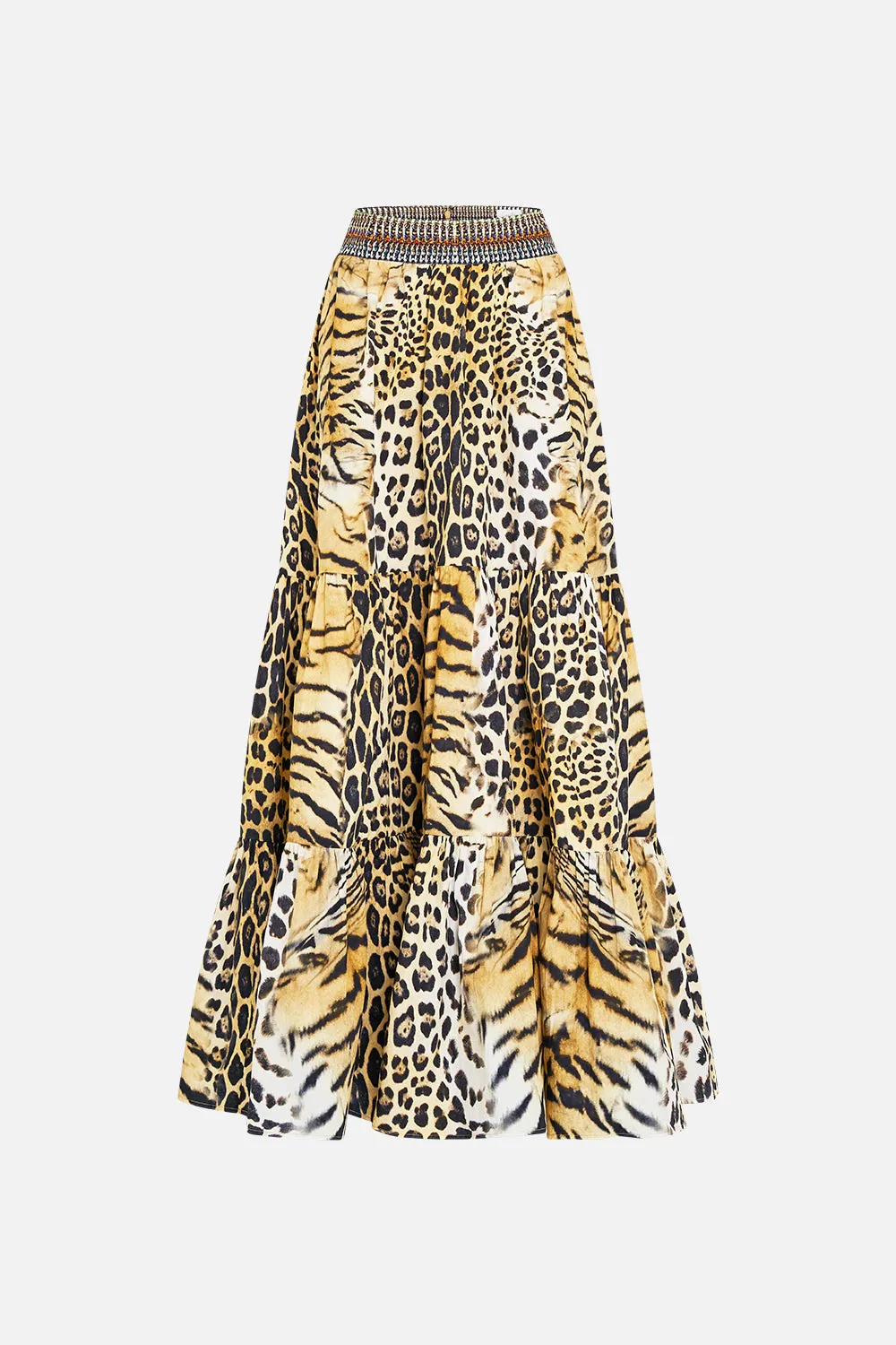 HIGH WAISTED TIERED SKIRT JAGUAR