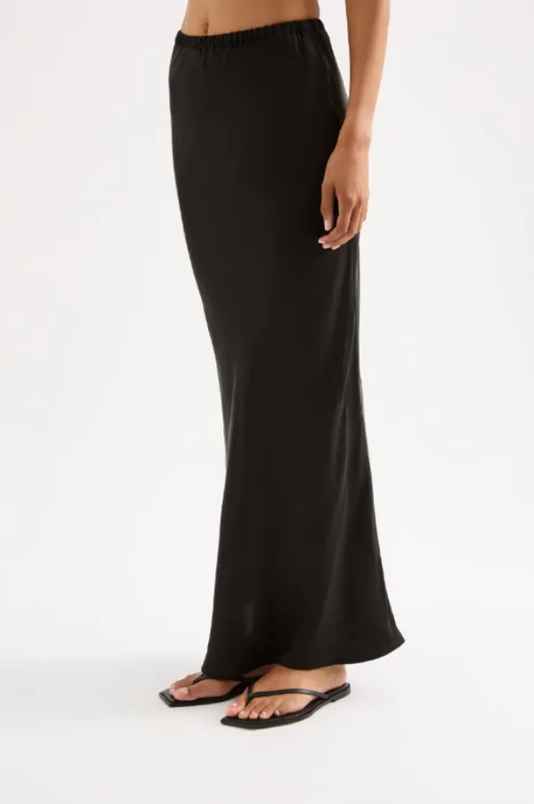 Ines Cupro Skirt Black