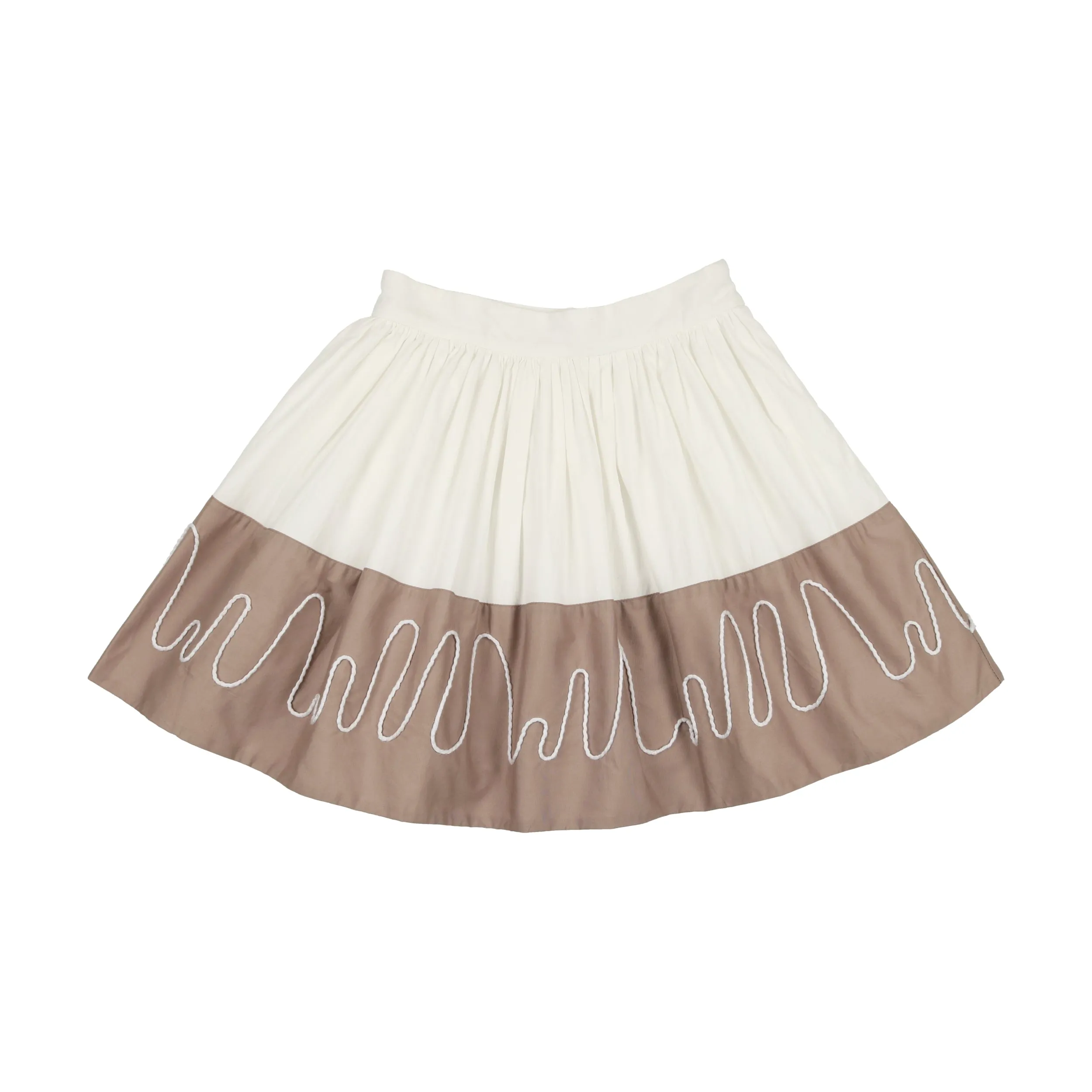 Ivory/Taupe Colorblock Skirt