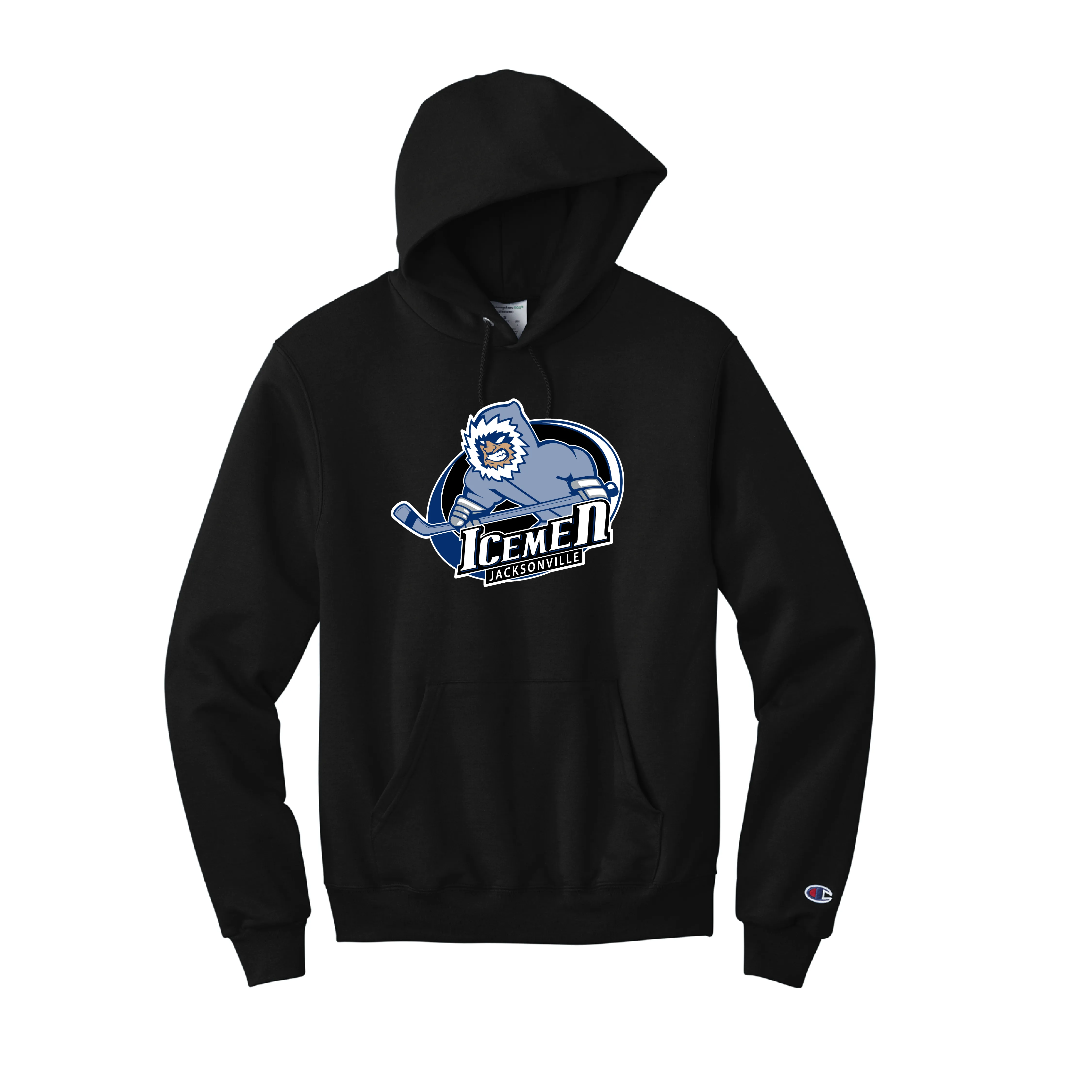 Jacksonville Icemen Black Champion Powerblend Primary Logo Pullover Hoodie