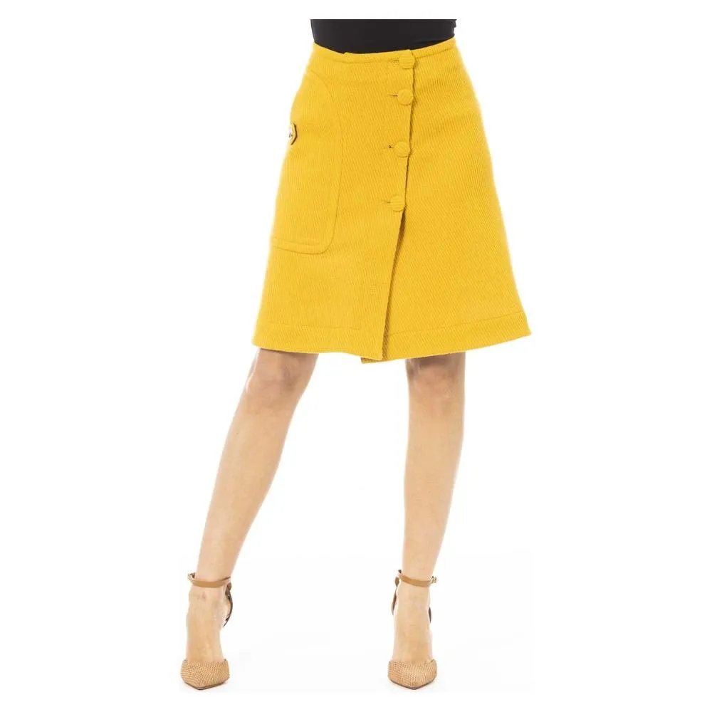 Jacob Cohen Yellow Wool Women Skirt