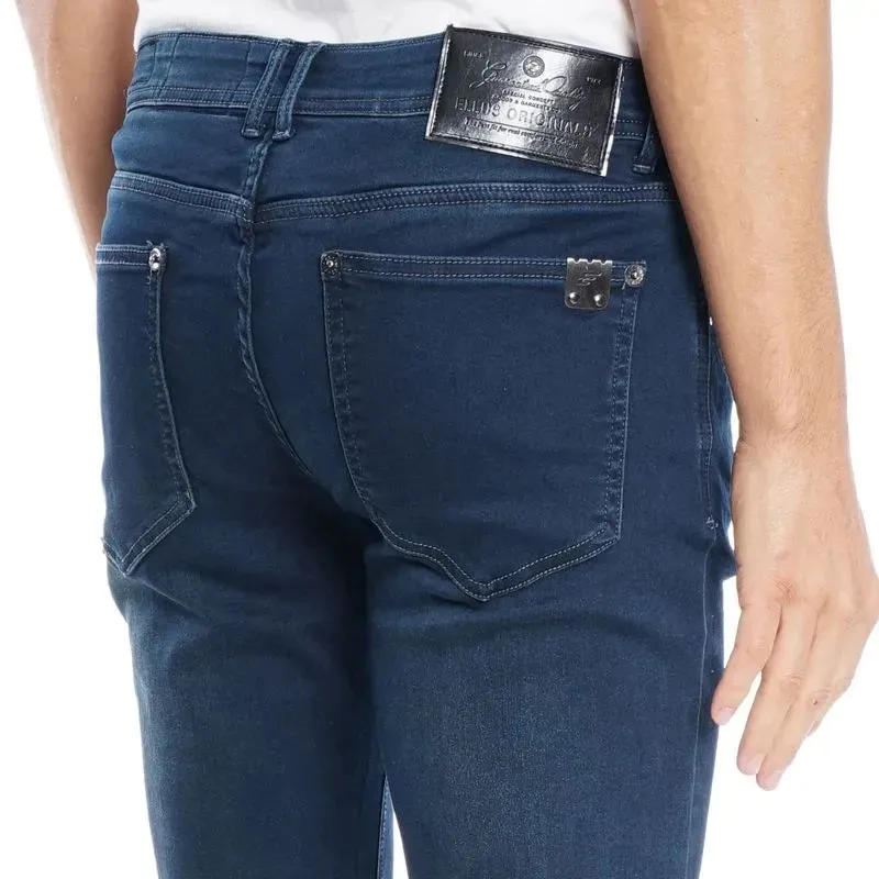 Jeans Hombre Blue Storm Skinny Cropped Tiro Medio Cinco Bolsillos