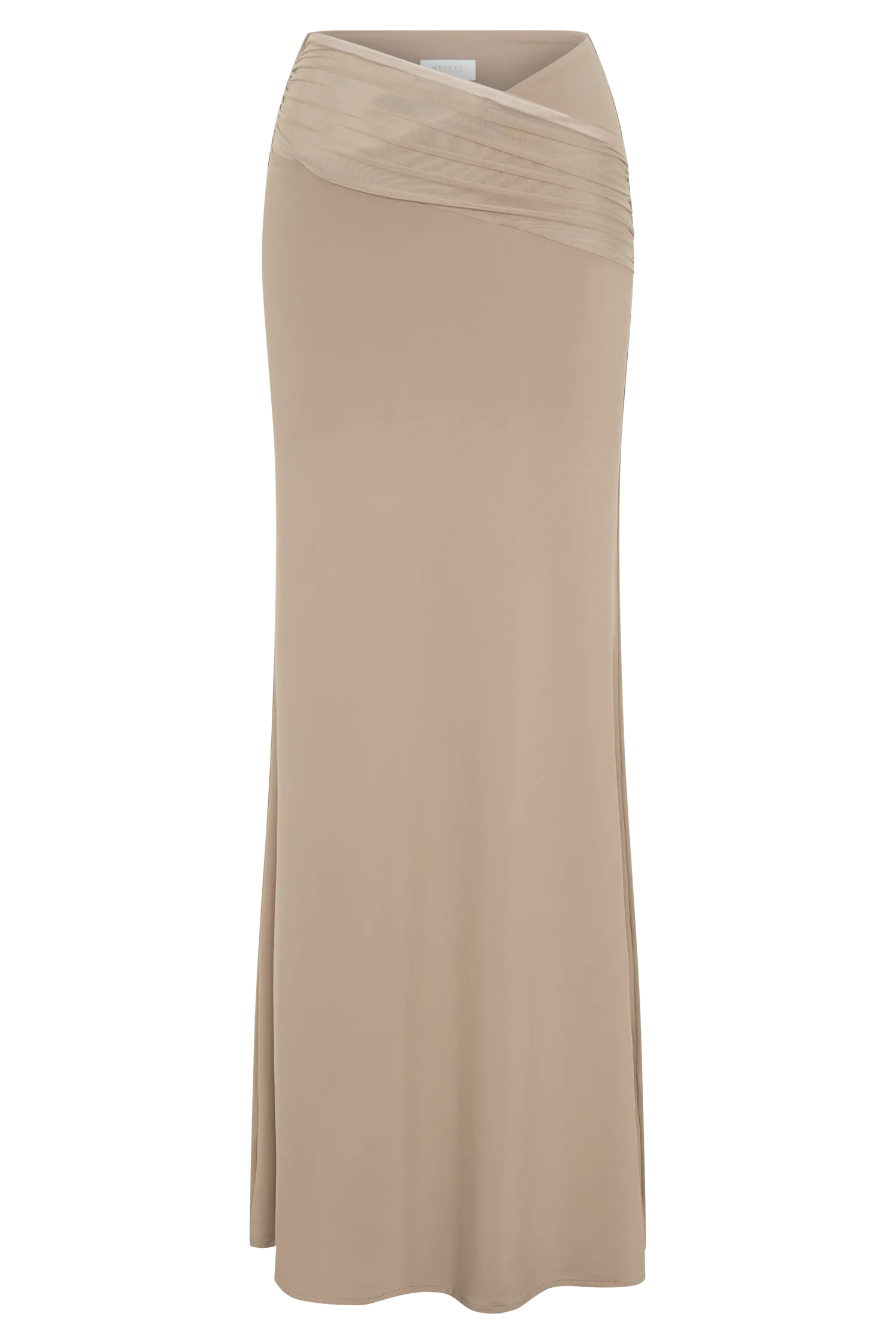 Jules Recycled Nylon And Mesh Maxi Skirt - Taupe