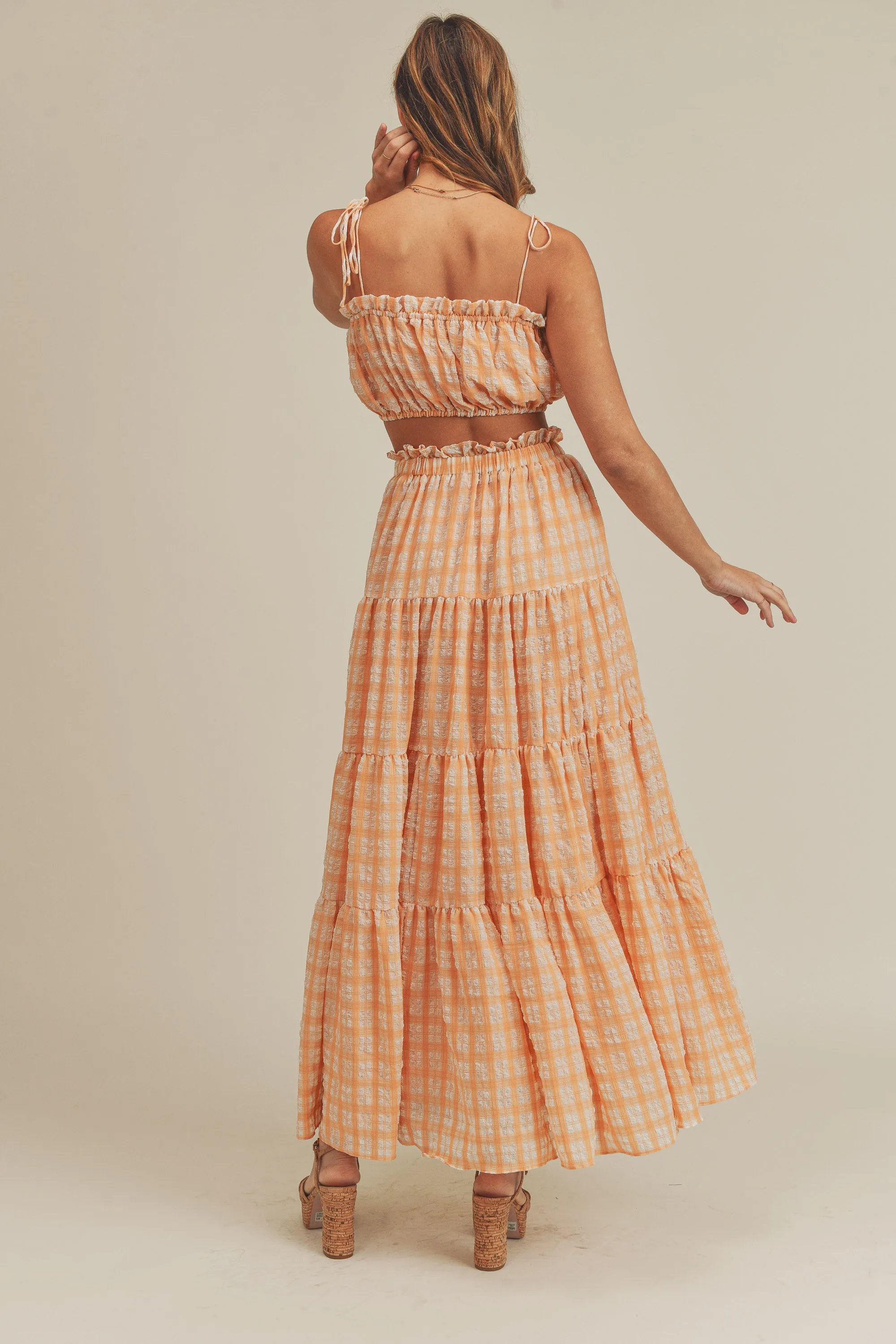 KALI PLAID TUBE TOP & MAXI SKIRT SET