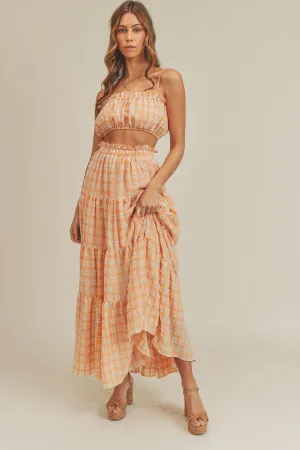 KALI PLAID TUBE TOP & MAXI SKIRT SET