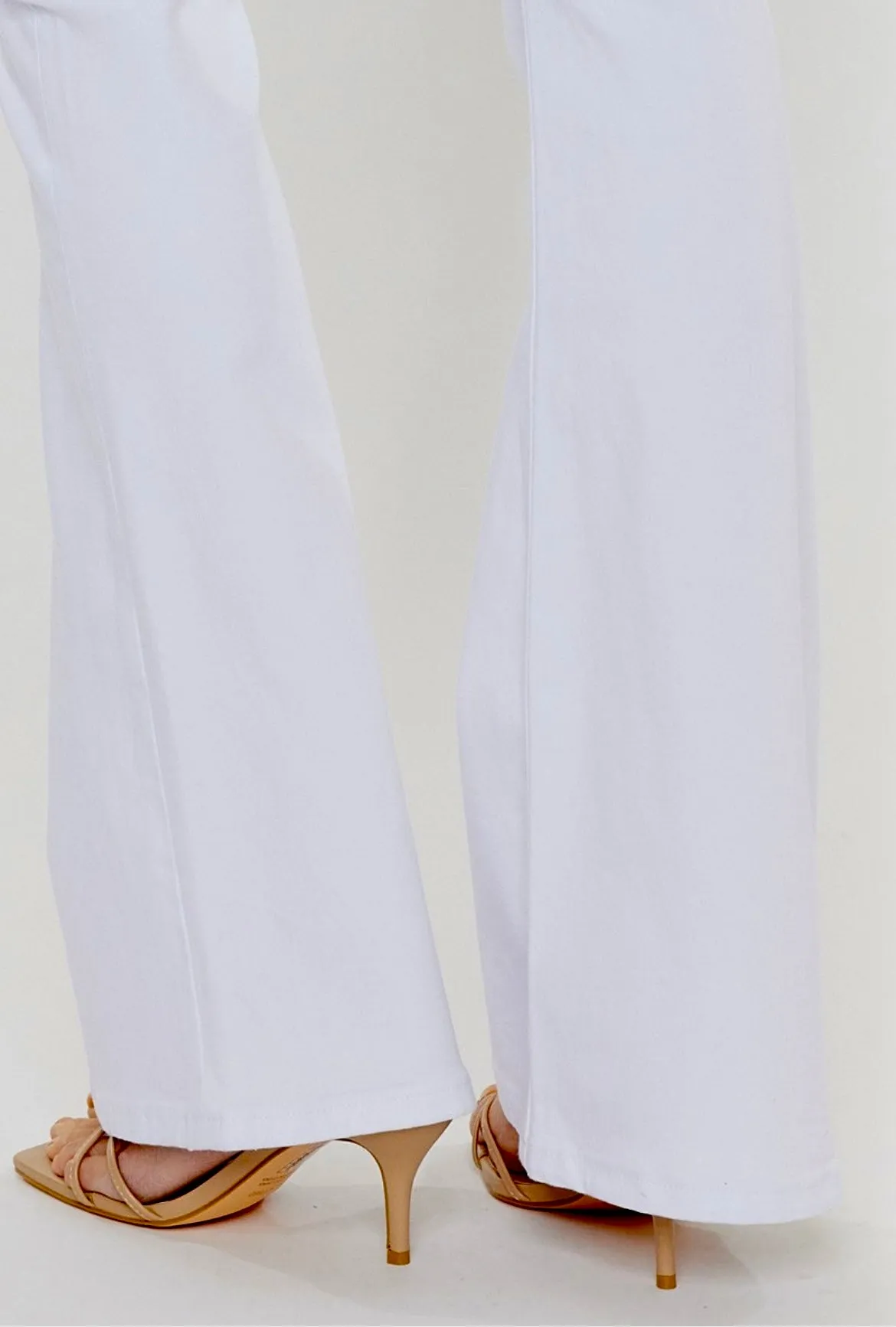 Kancan White Mid Rise Flare Jeans