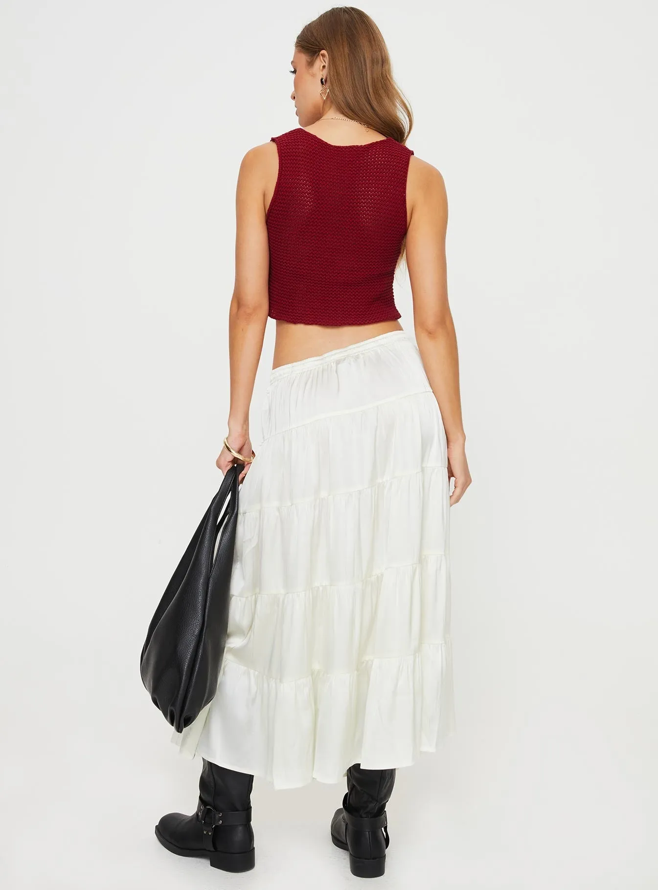 Keira Tiered Maxi Skirt Porcelain