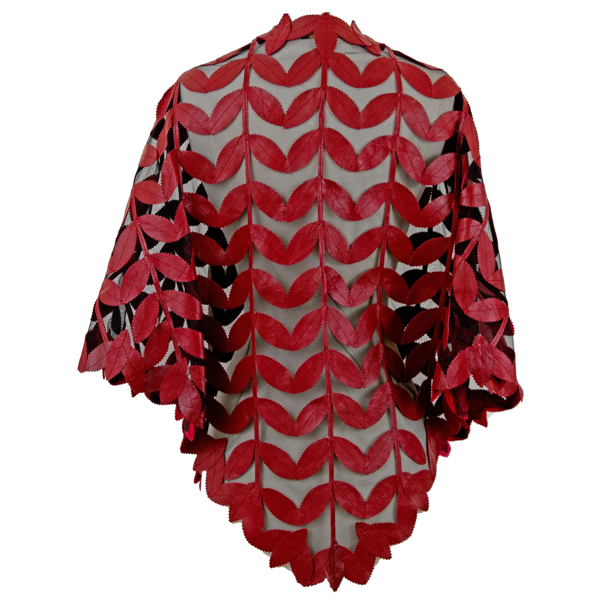 Leather Leaf Design Poncho