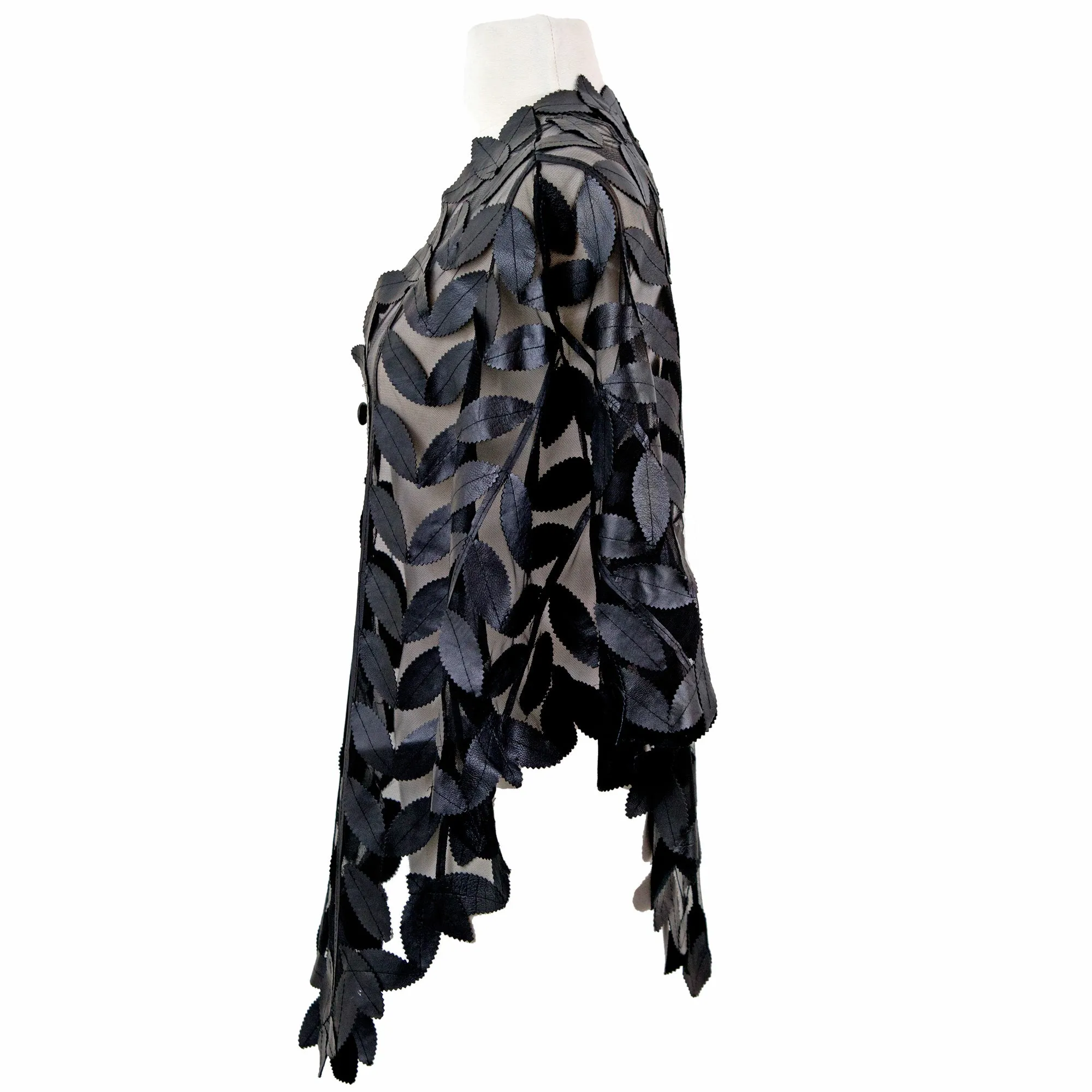 Leather Leaf Design Poncho