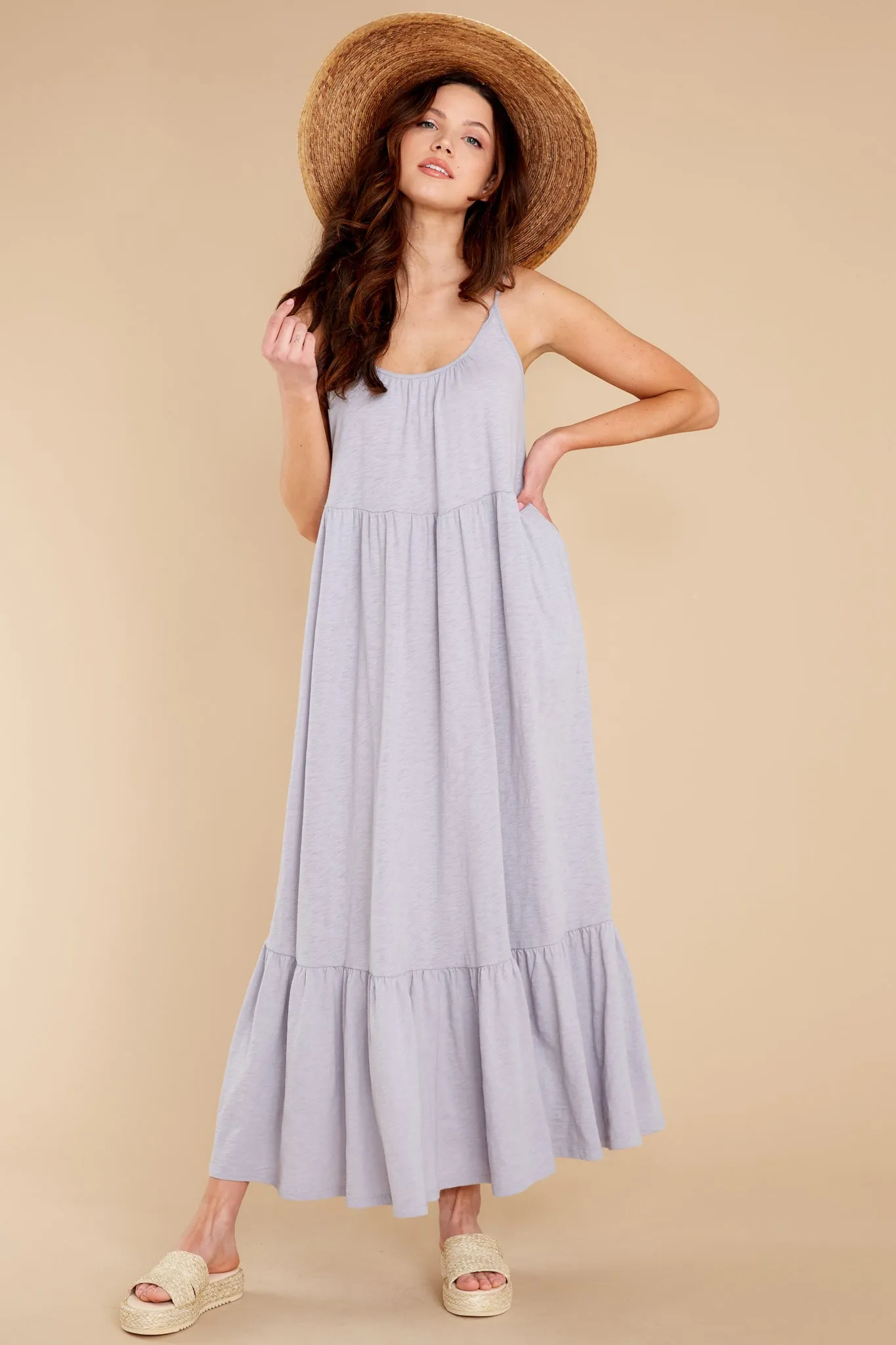 Lido Slub Lavender Ash Maxi Dress