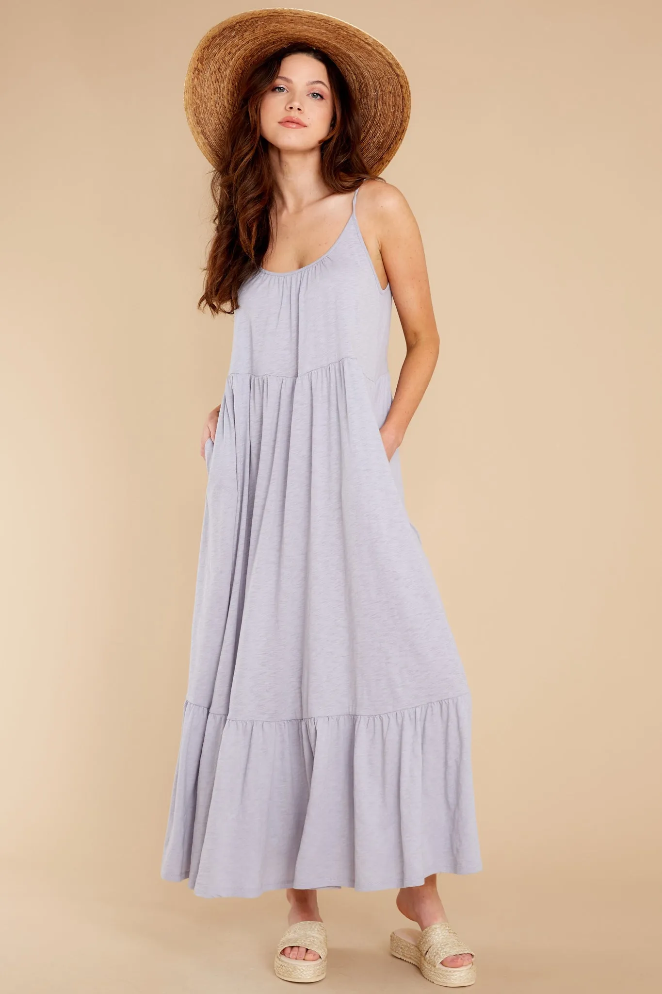 Lido Slub Lavender Ash Maxi Dress