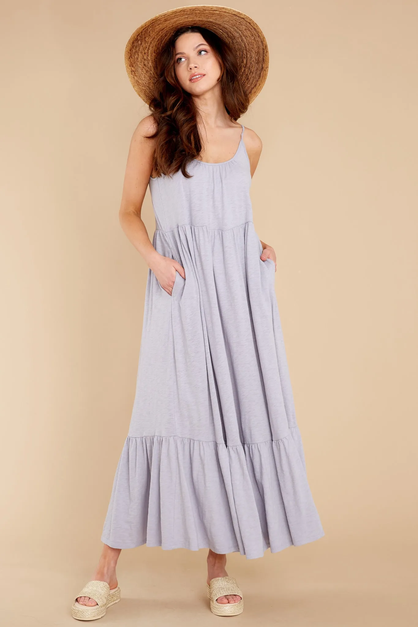 Lido Slub Lavender Ash Maxi Dress