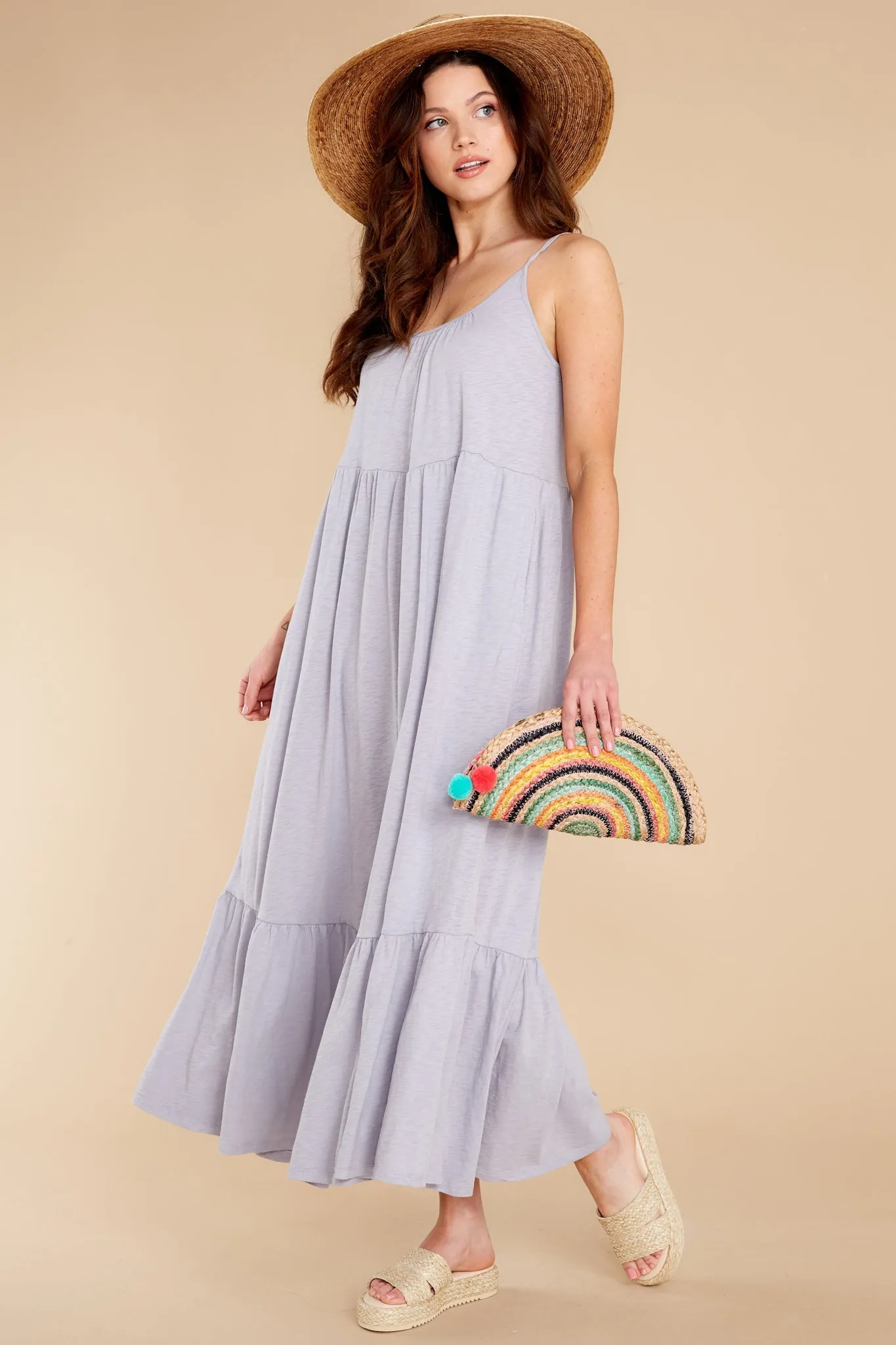 Lido Slub Lavender Ash Maxi Dress