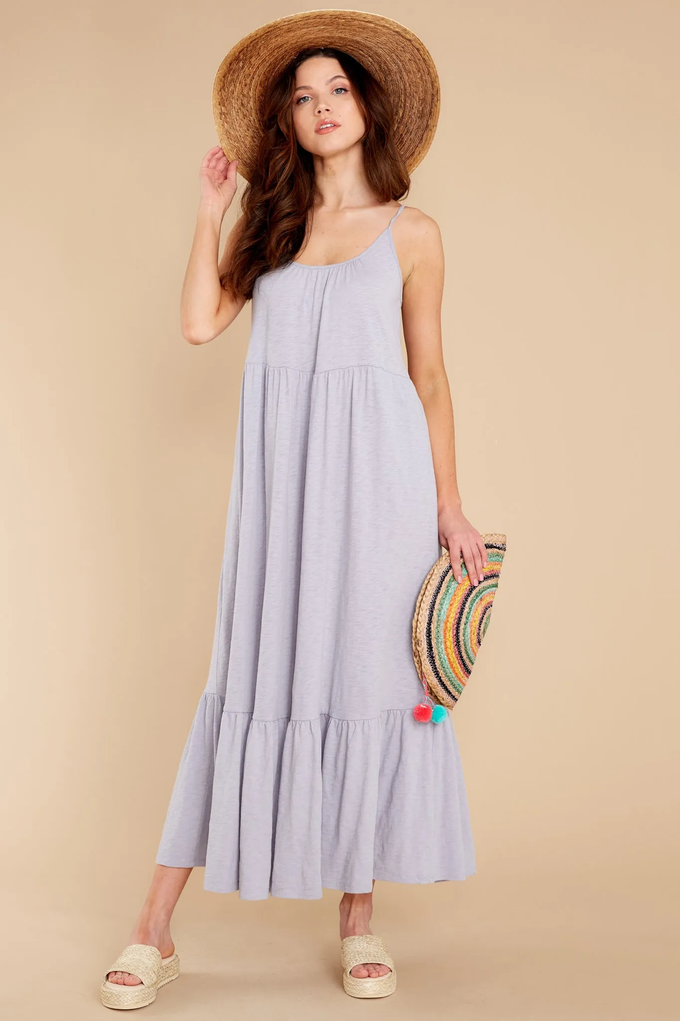 Lido Slub Lavender Ash Maxi Dress