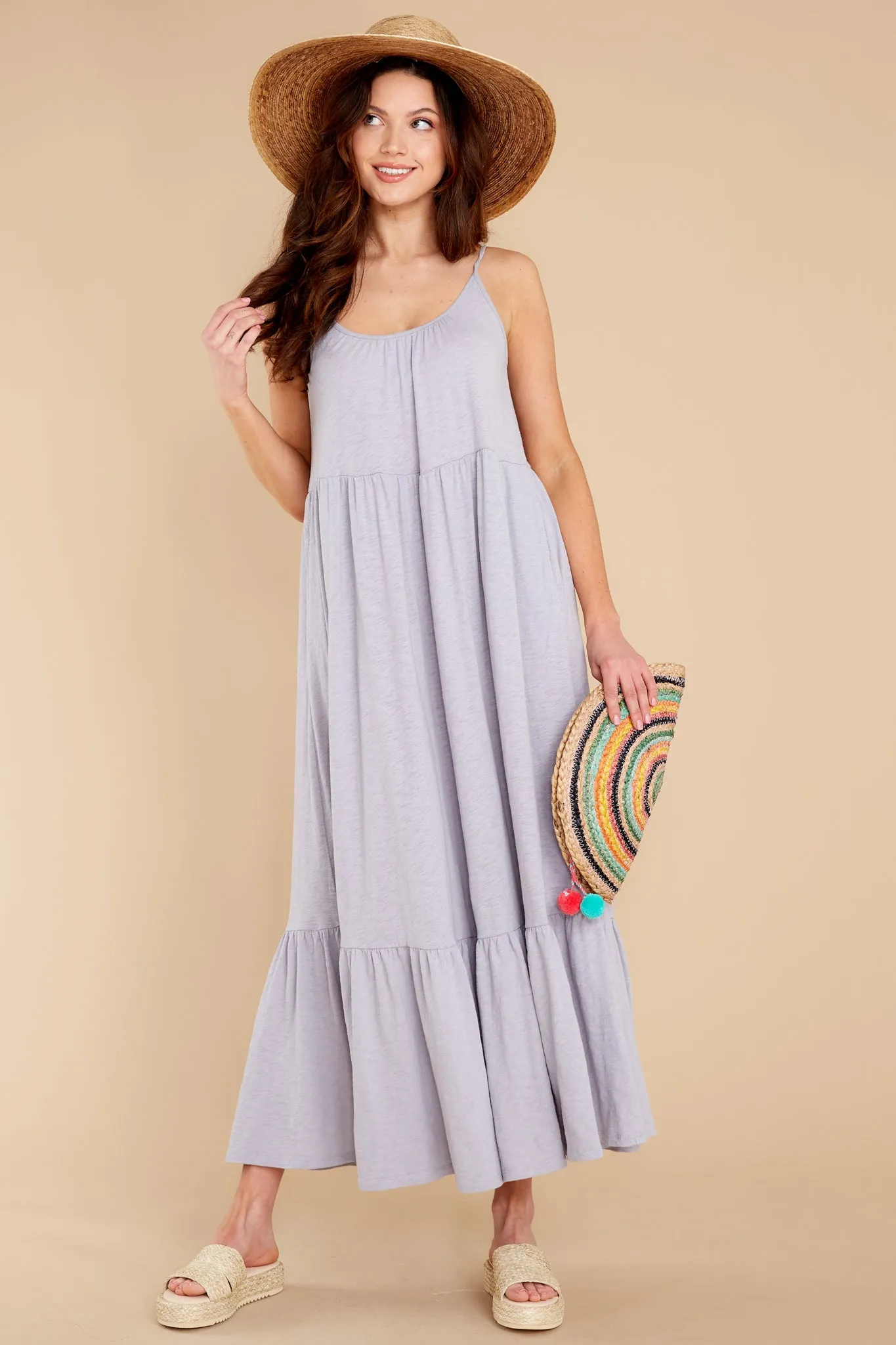 Lido Slub Lavender Ash Maxi Dress