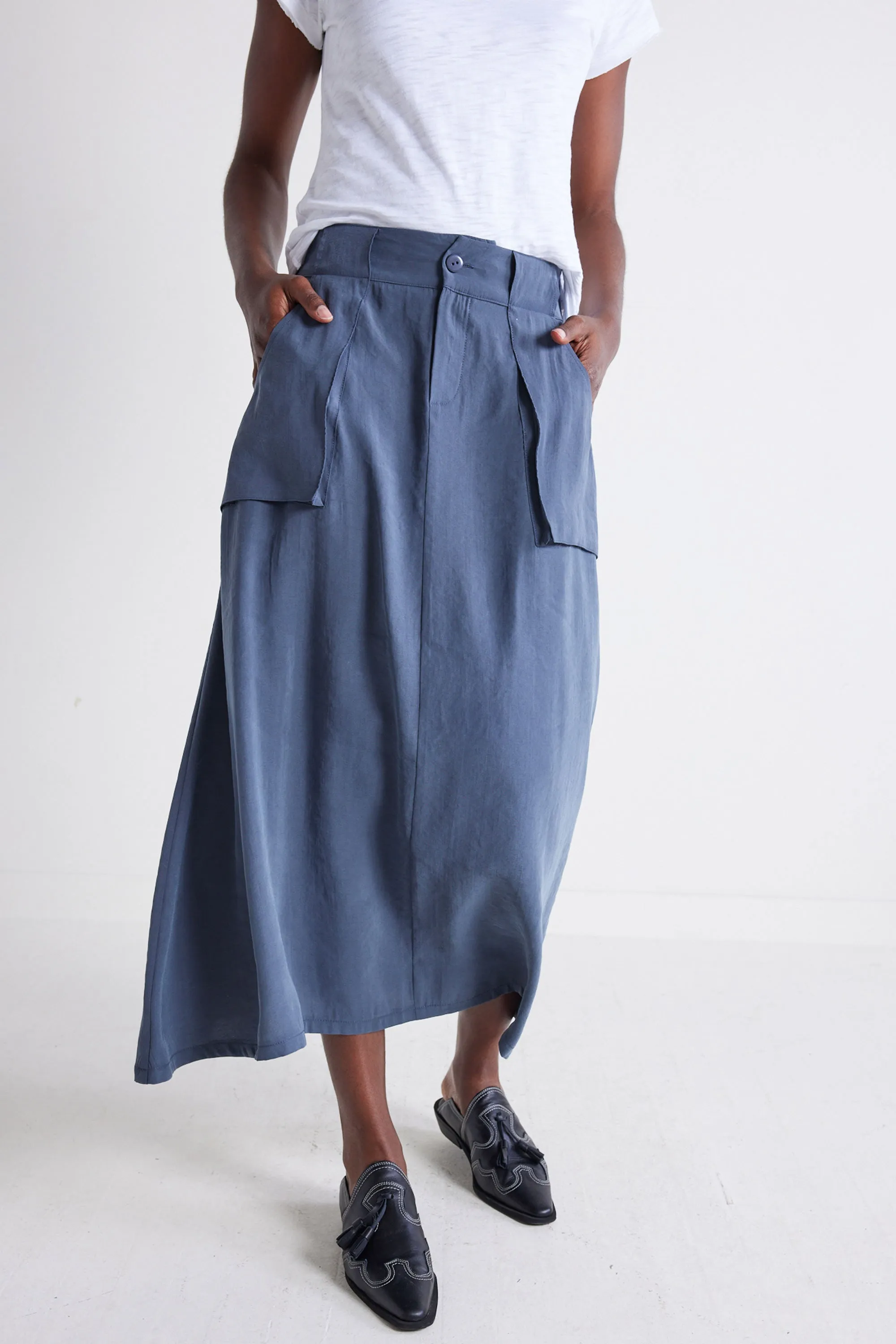 Light Poplin Utility Skirt