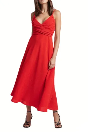 Manhattan Dress Cross Front Maxi Dress in Red