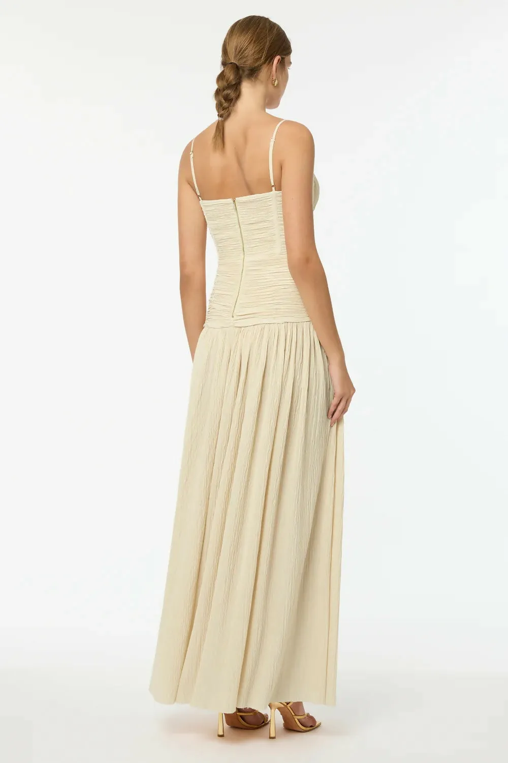 Manning Cartell Double Time Pleat Maxi Dress in Nougat Size 8