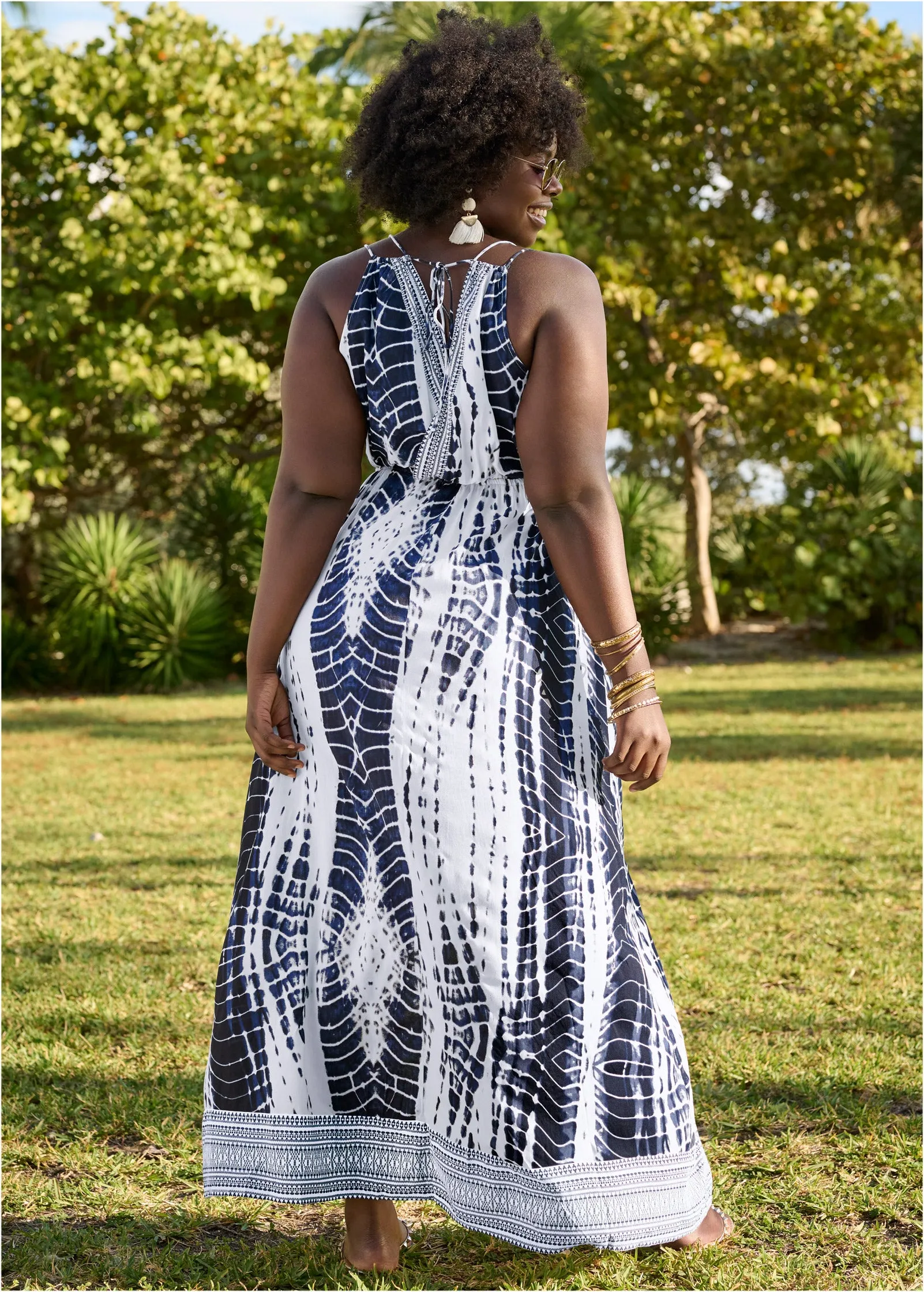 Maxi Cover-Up Dress - Blue Tie Dye