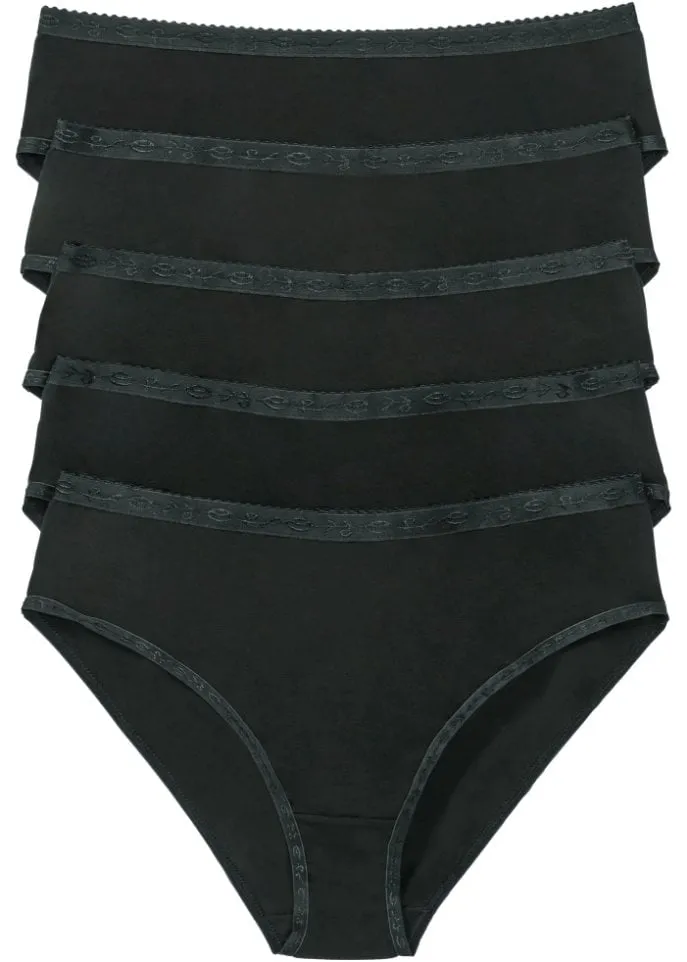 Maxi panties (5 pcs) Bpc Bonprix Collection, black