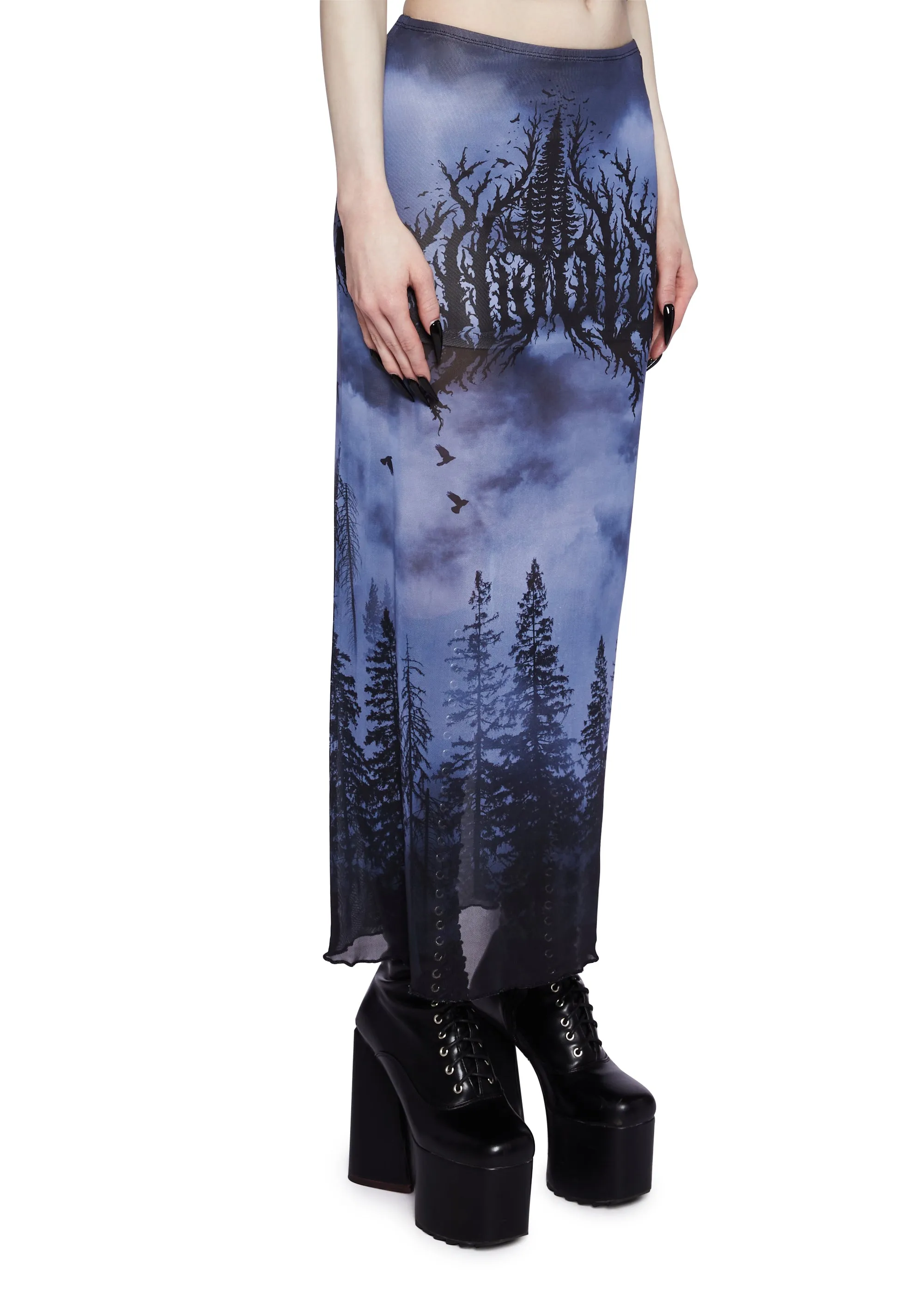 Metal Forest Maxi Skirt