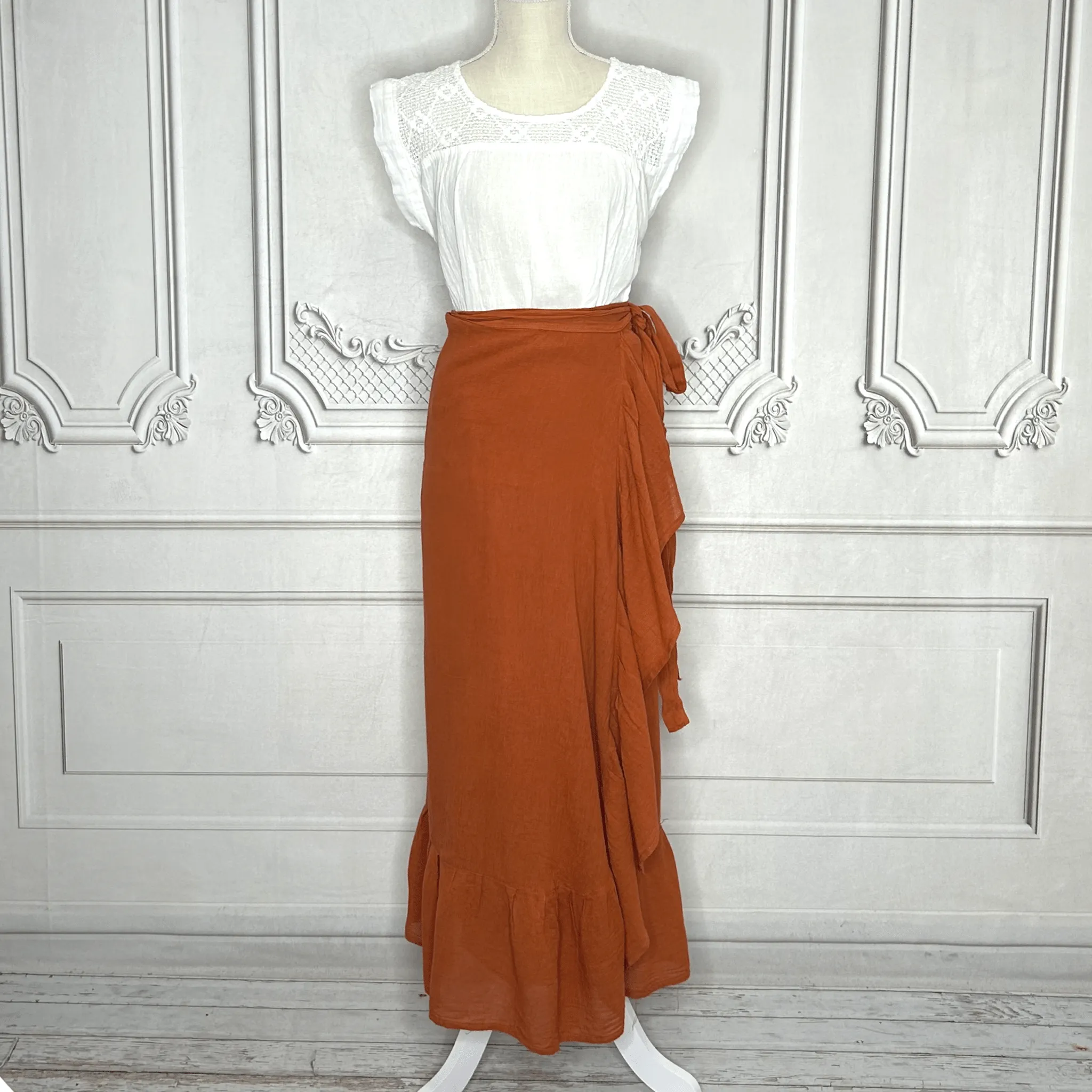 Mexican Gauze Wrap-Around Skirt