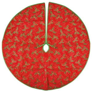 Mistletoe Glitter 80cm Tree Skirt Green & Red