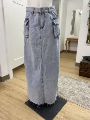 Monique denim maxi skirt NWT M