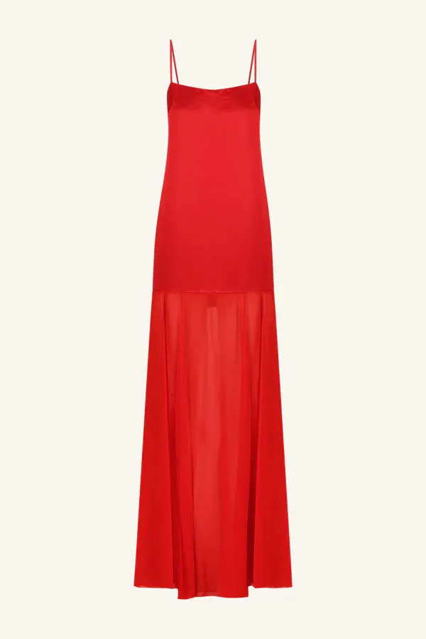 Moraya Dropped Waist Maxi Dress - Chilli