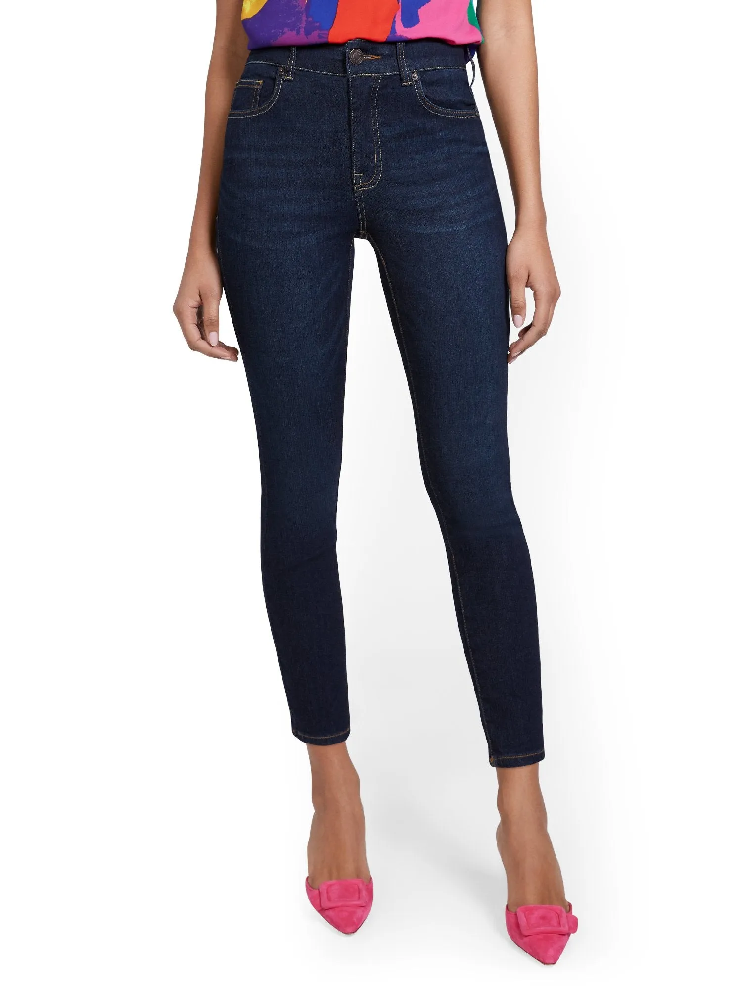 Mya Curvy Super High-Waisted Sculpting No Gap Super-Skinny Ankle Jeans