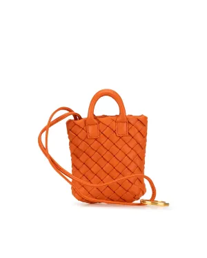 Nappa Intrecciato Maxi Cabat Woven Leather Bag Charm