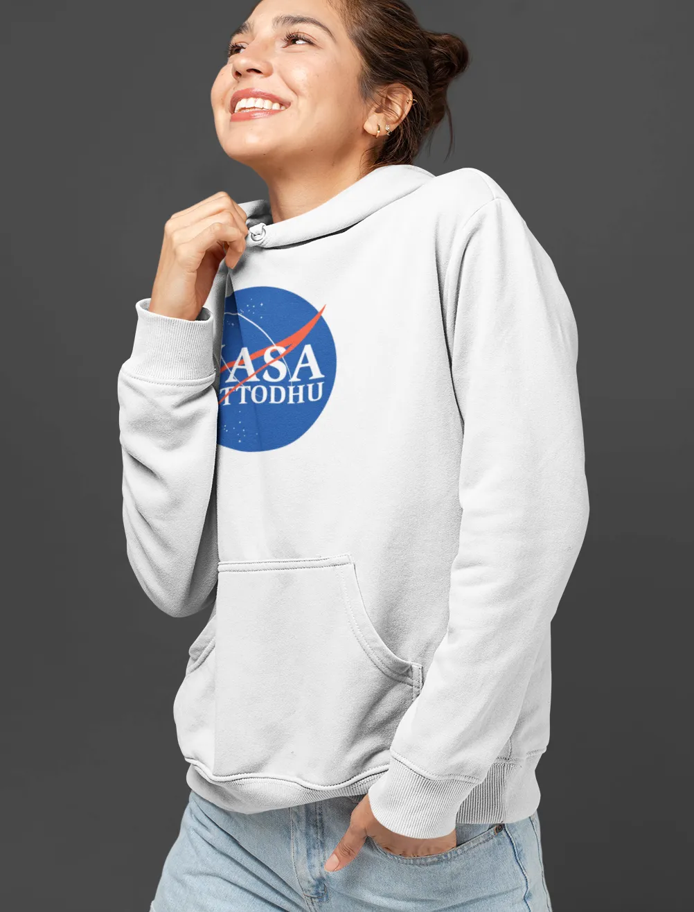 NASA Pettodhu Unisex Hoodie White