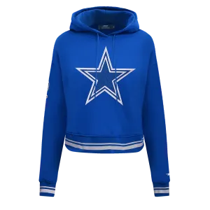 NFL DALLAS COWBOYS RETRO CLASSIC WOMEN'S CROPPED PO HOODIE (DODGER BLUE)