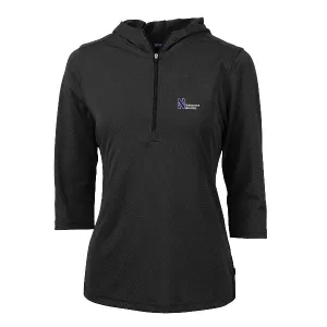 Northwestern Wildcats Women's Cutter &amp; Buck Black Virtue Half-Zip Pullover Hoodie