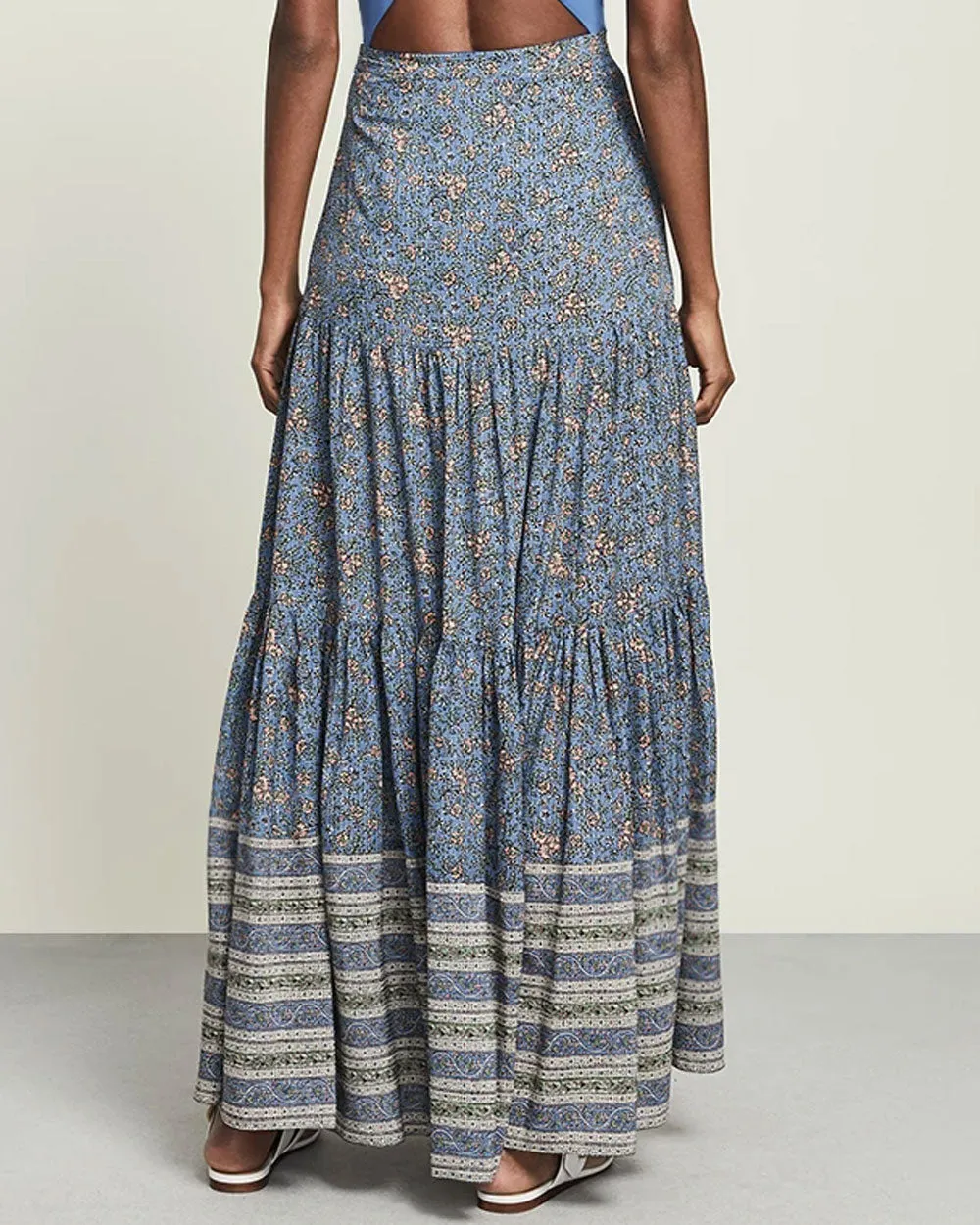 Nottingham Blue Floral Print Serence Maxi Skirt