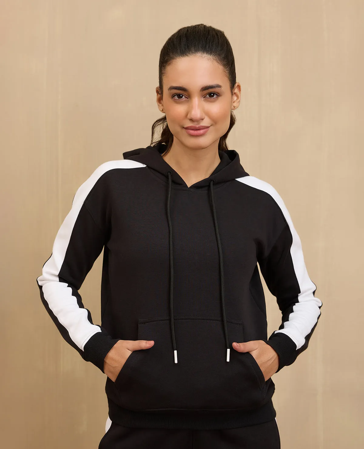 NYKD By Nykaa Cozy Fleece Hoodie Sweatshirt -NYLE702-Jet Black