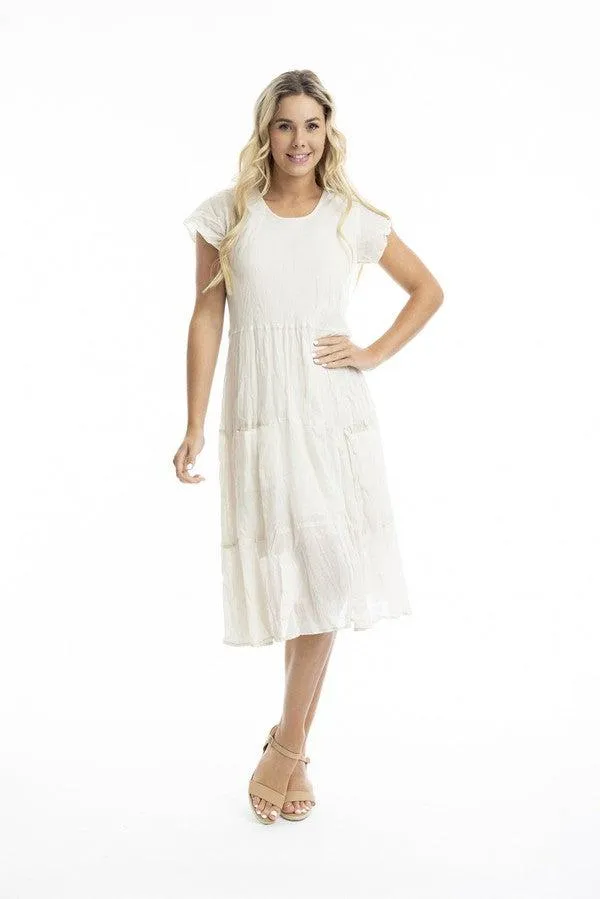 Orientique Dress Essentials Cotton Gauze Bias Pockets Sand