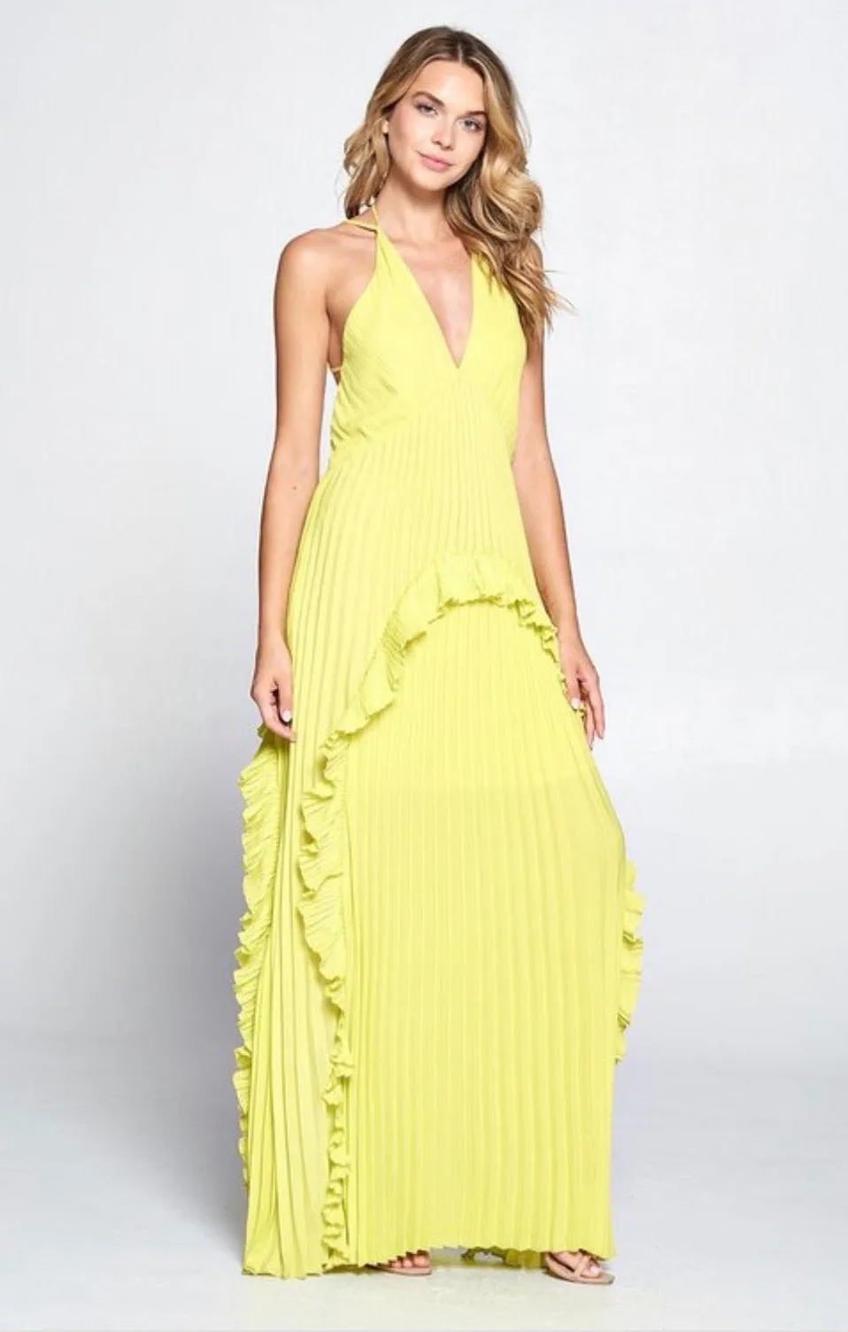 Pleated maxi