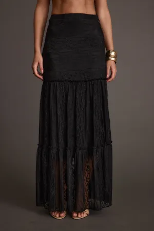 Poppy Black Lace Maxi Skirt