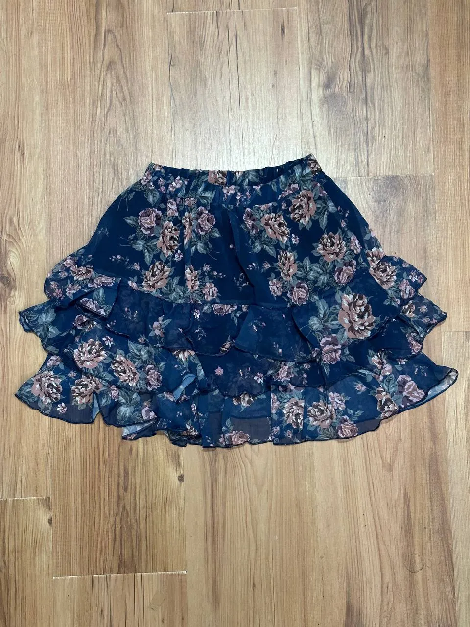 Printed Chiffon Mini Skirt